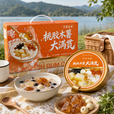 Goede prijs Perzikkauw Tapioca Big Bowl Dessert Lage suiker Natuurlijke collageen Instant Gezond Snack online