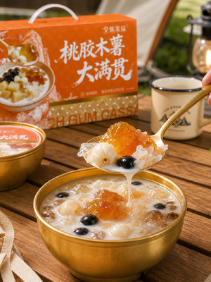 Goede prijs Premium Perzikgum Tapioca Volle bak Dessert Vegan Geen toevoegingen Voedzaam Klaar om te eten online
